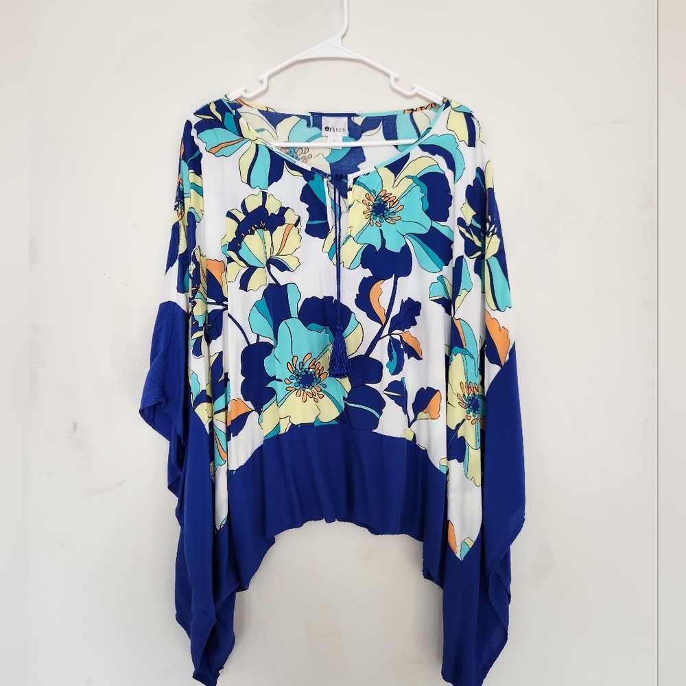 Stylus Multicolored Poncho-style Blouse